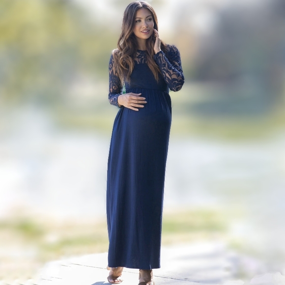 PINKBLUSH Lace Detailed Maxi Dress ~ NWT - Picture 2 of 15